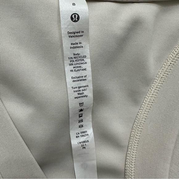 Lululemon Ease of it All V-Neck Midi Dress SZ 8 White Opal Athleisure Casual GUC - Picture 2 of 11